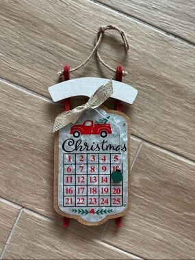 Countdown to Christmas hanging wall decor sled